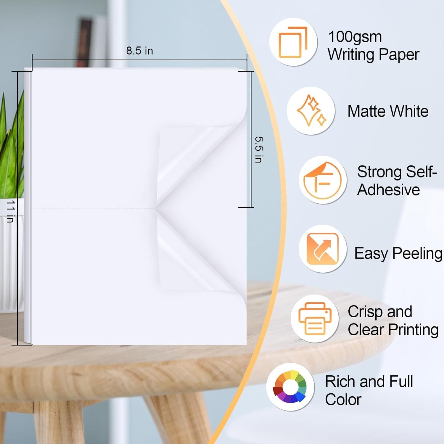 Matte Printable Shipping Labels – 40 Sheets, 5.5×8.5 for All Printers