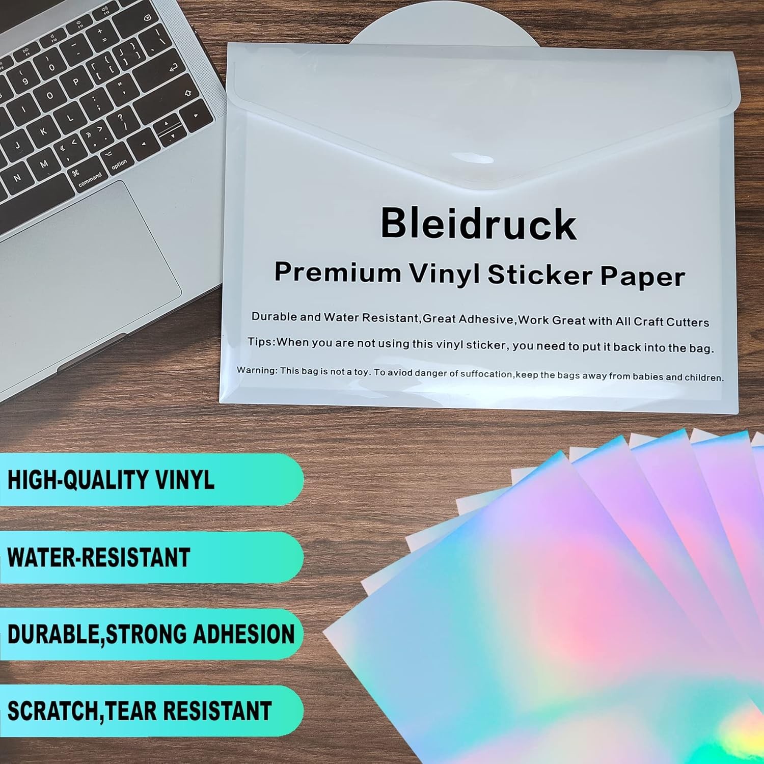 25 Sheets 8.25×11.7 Inches Clear Holographic Premium Cold Laminated Film