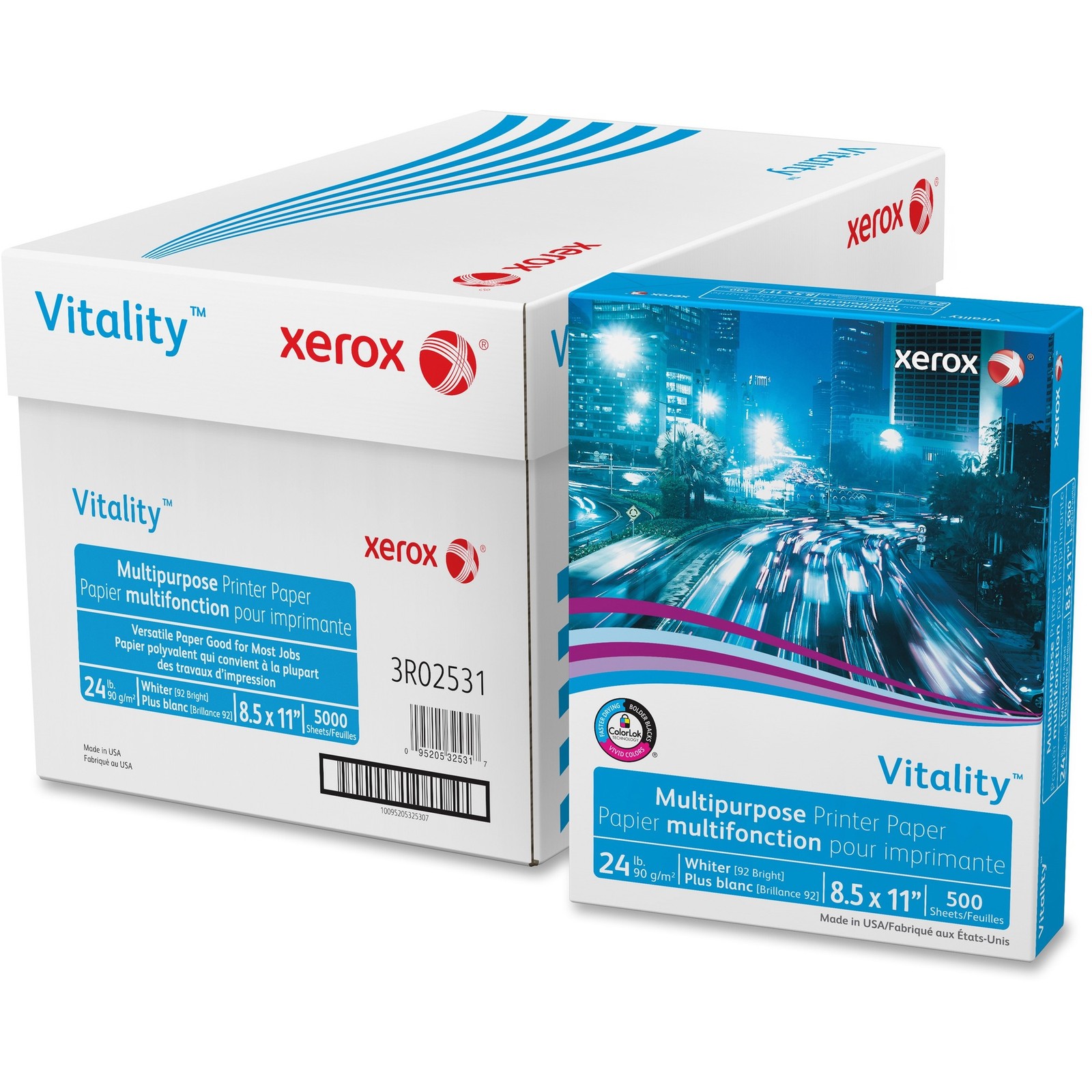 Xerox 3R02531 Copy & Multipurpose Paper 24lb 8.5×11 White