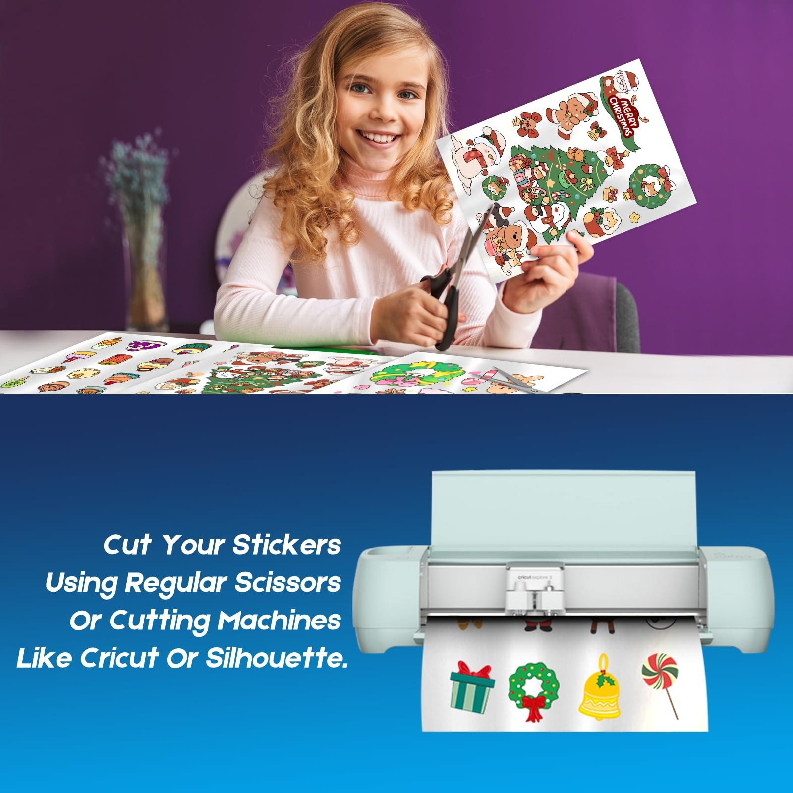 Premium Printable Vinyl Inkjet Stickers -30 Sheets Glossy White 8.5×11 Inch S…
