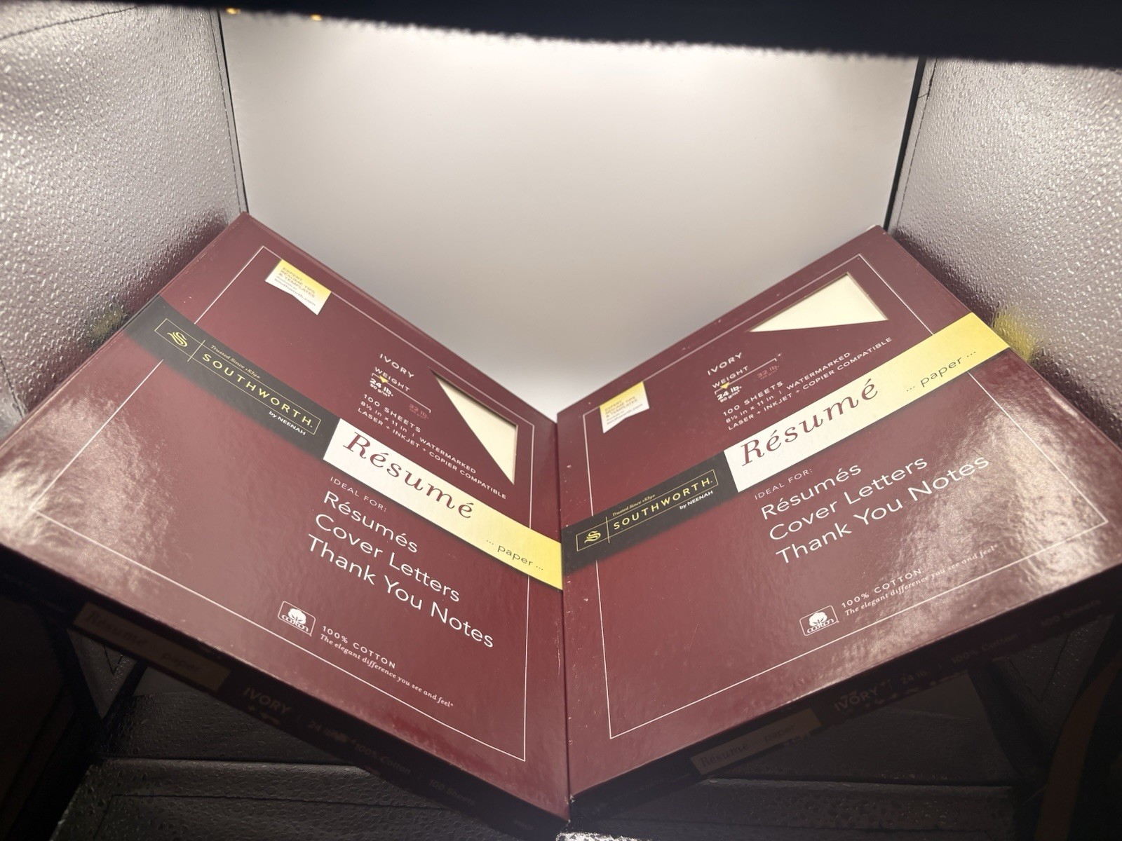 SOUTHWORTH SEALED PK Resume, Cover Letters Lot Of Two – Ivory 32, 100 Sheets
