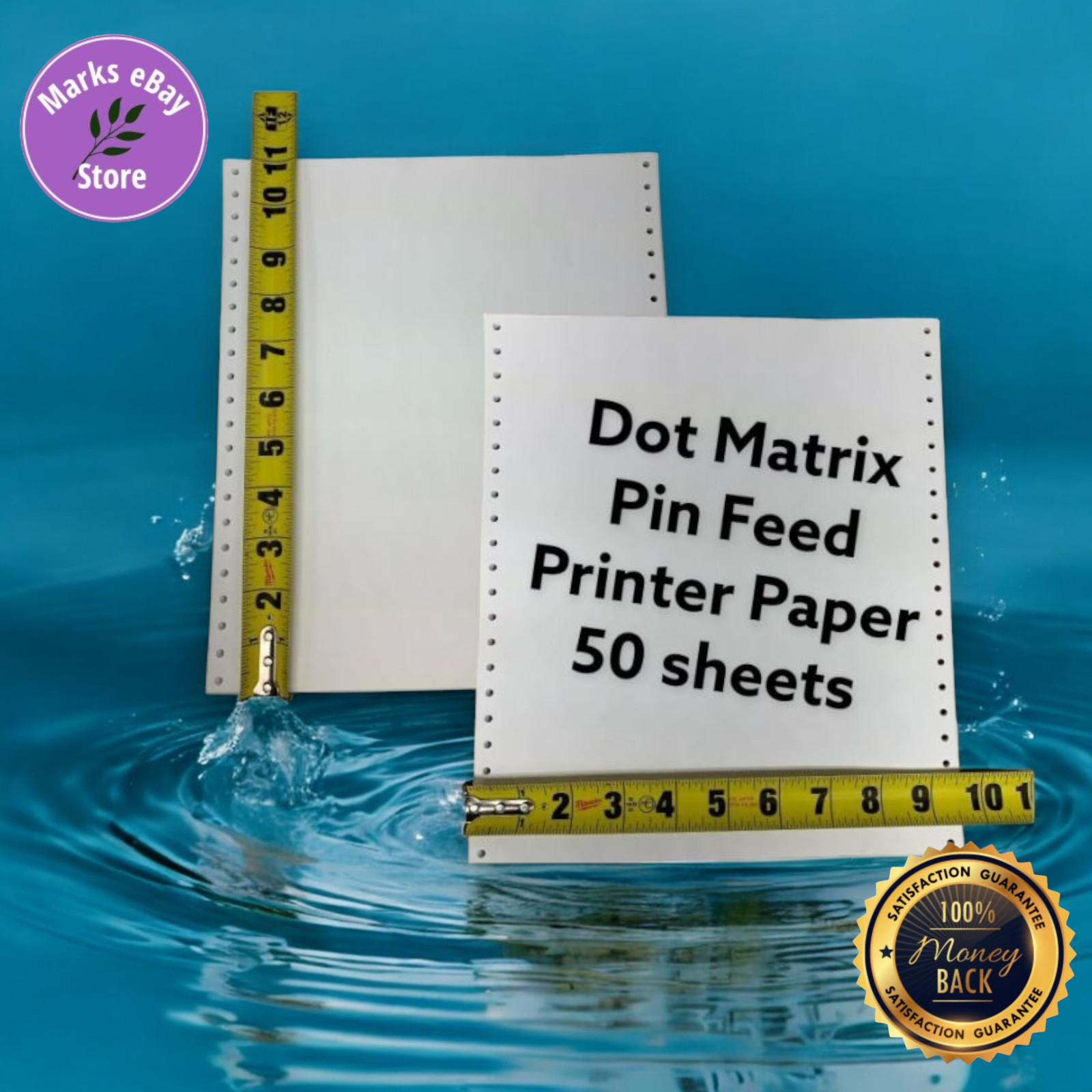 New Dot Matrix Continuous Feed Pin Feed Printer Paper 9-1/2 x 11 50 Sheets