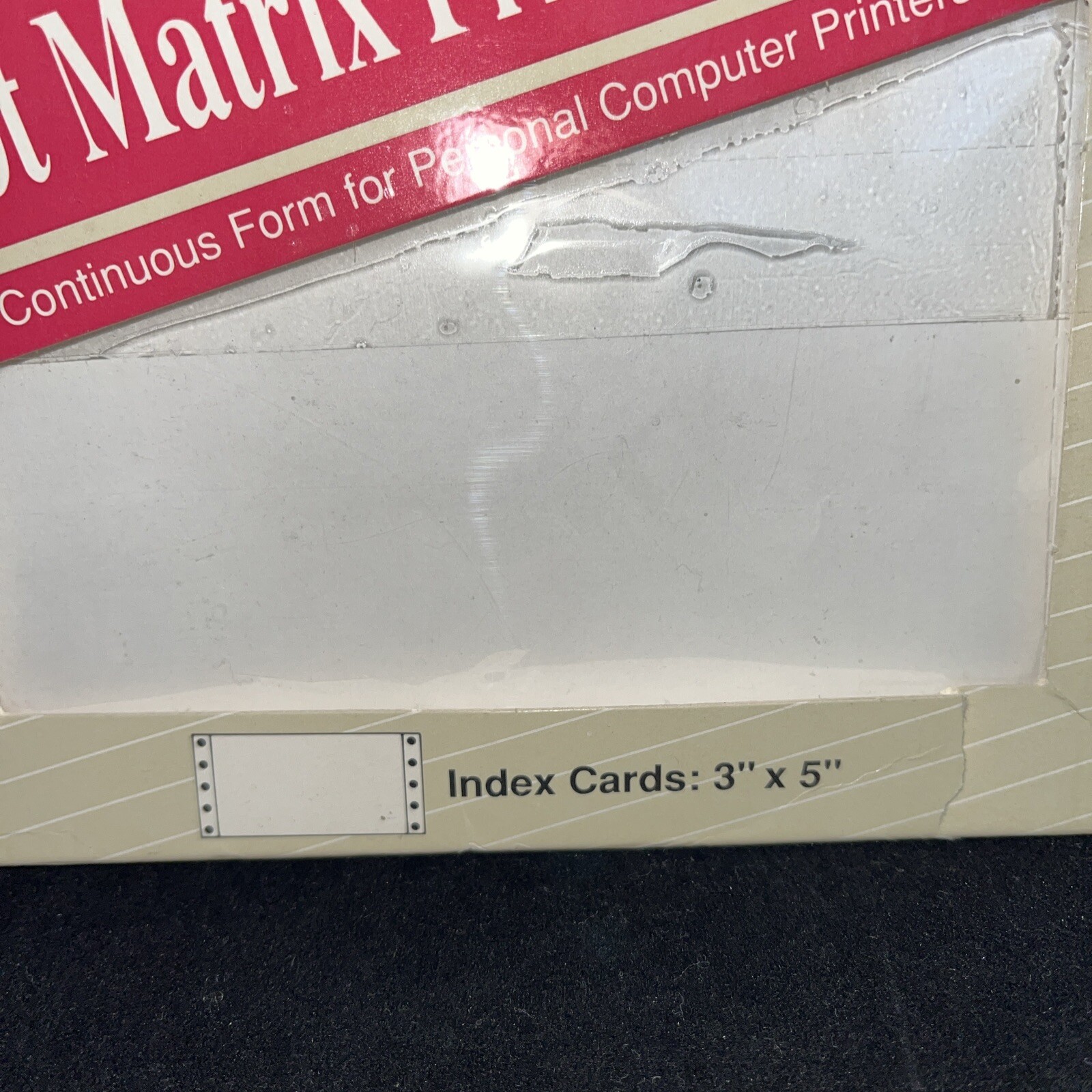 Avery Dot Matrix Printer Cards 4166 NIB 3″x5″ 500 Continuous Index Cards NOS