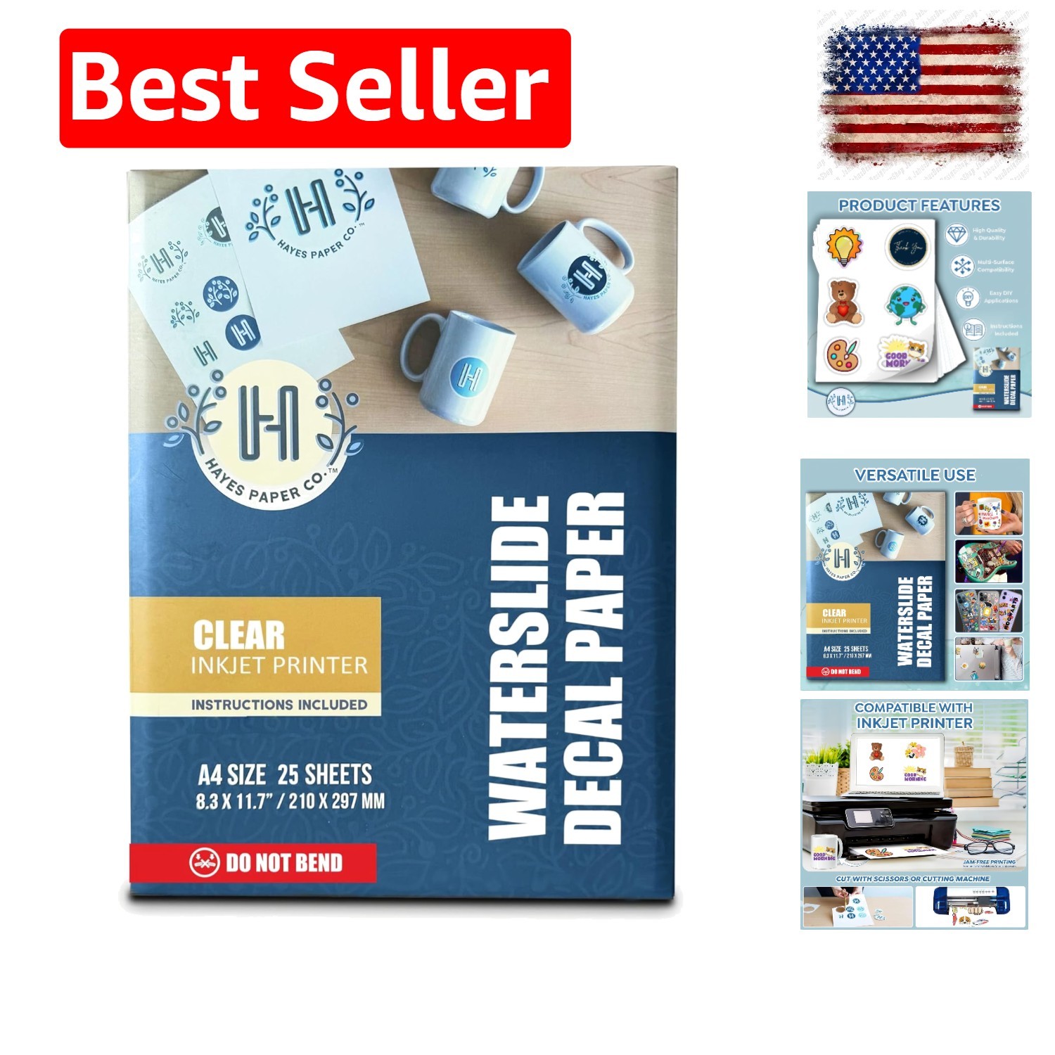 Hayes Waterslide Decal Paper for Inkjet Printers | 20+5 Free Clear A4 Sheets …