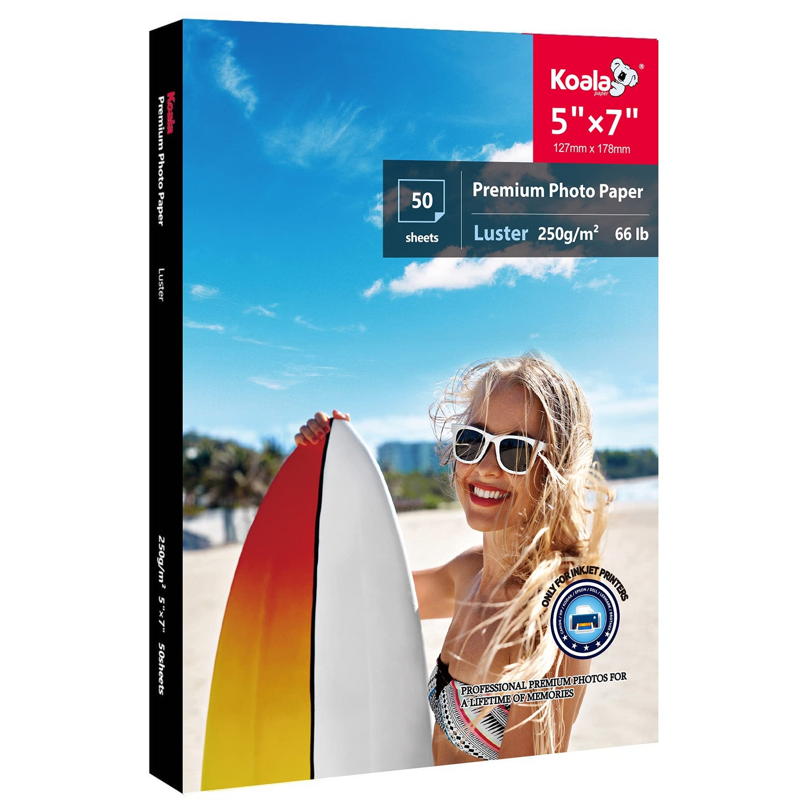 Premium Photo Paper 5×7″ Luster for Inkjet Printer 50 Sheets