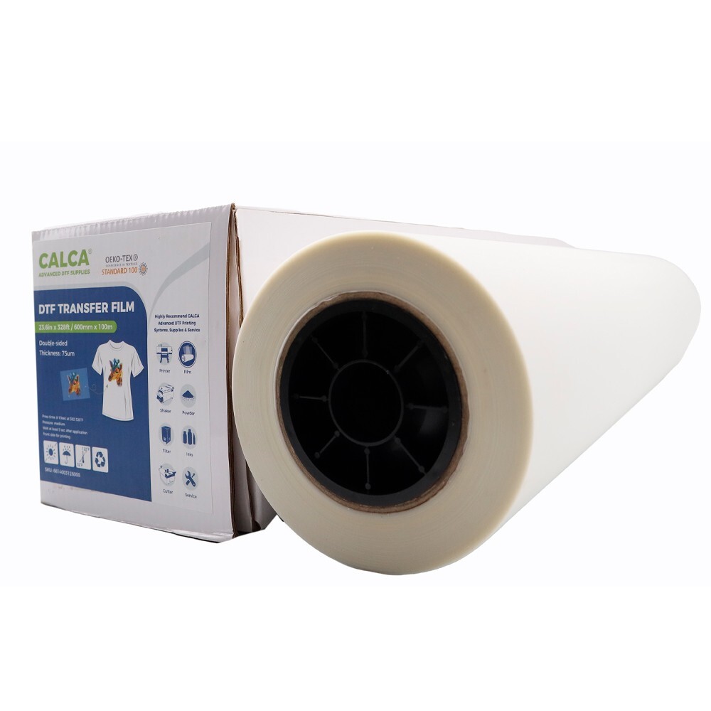 US STOCK CALCA Pro 23.6inx328 PET DTF Transfer Film Roll Warm Peel Double Sided