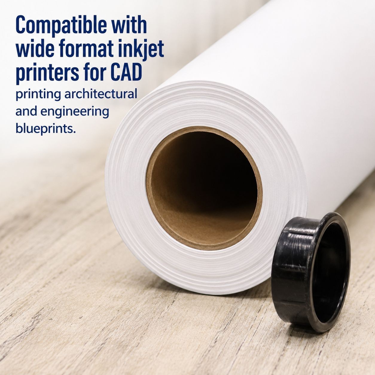 4 PK- Wide Format Ink Jet Rolls, 36” x 150′ Plotter Paper 20LB 2″ Core 96 Bright