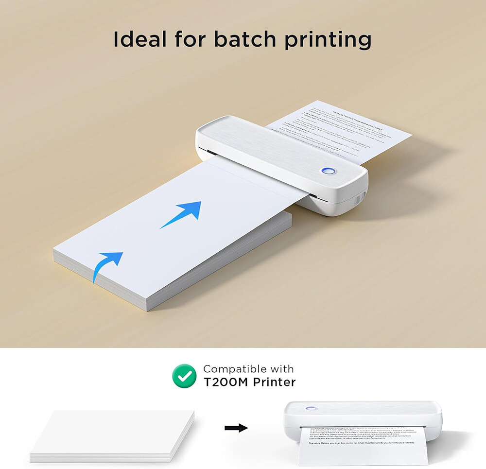 100-1000x 8.5×11″ Folded A4 Thermal Continuous Paper For M08F M832 Hprt Printer