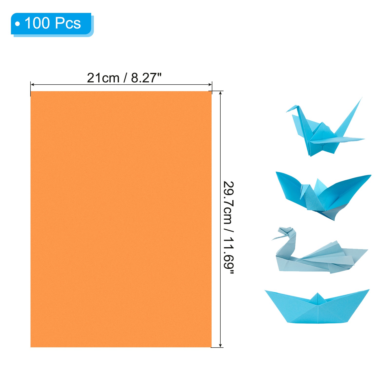Orange Red Color Copy Paper, 100 Sheets 11.7×8.3″ A4 70gsm