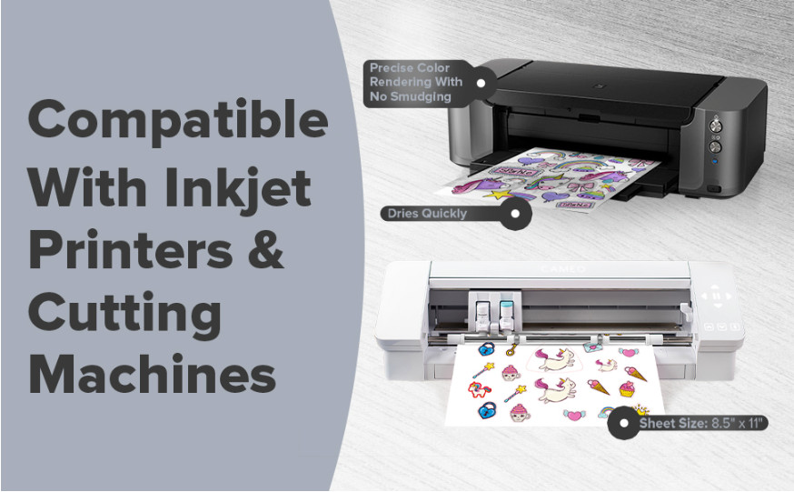 5 Sheets 8.5″x11″ Ink Jet Printable White Glossy Vinyl Sticker PP by Sihl