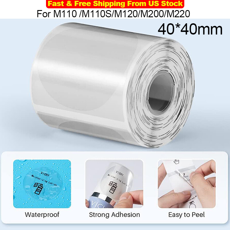 Phomemo Round Clear Thermal Label Paper 40x40mm for M110/M110S/M120/M200/M220
