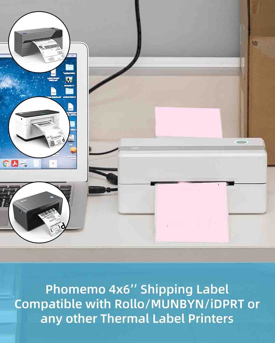500/1000PCS 4″ x 6″ Fanfold Direct Thermal Shipping Address Label Paper Sticker
