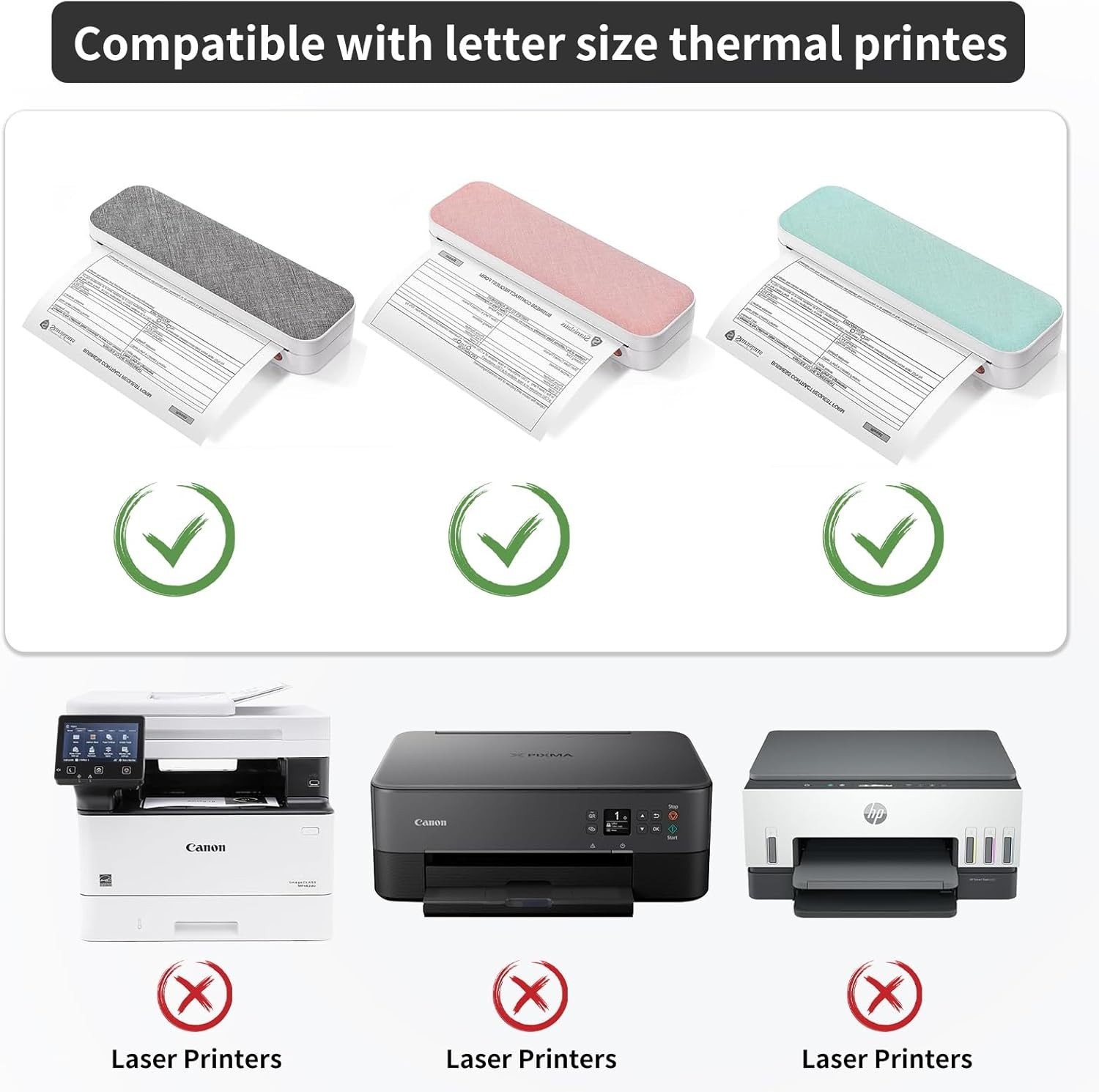 100 Sheets Thermal Printer Paper 8.5 X 11 Inch US Letter Size Thermal Paper