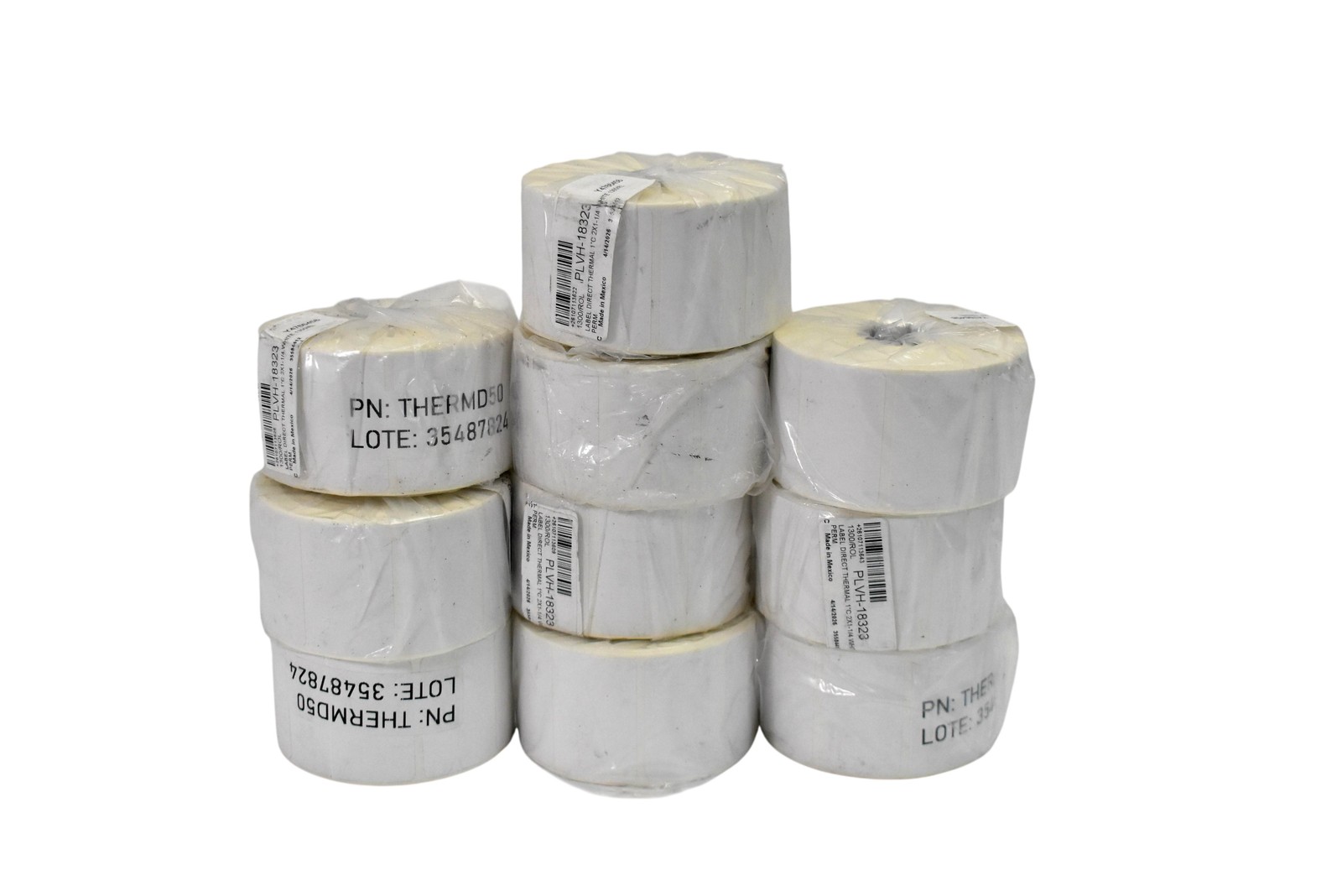 10pc Thermal Label Rolls PLVH-18323 THERMD50 White 1C 2×1-1/4 6 Rolls Direct