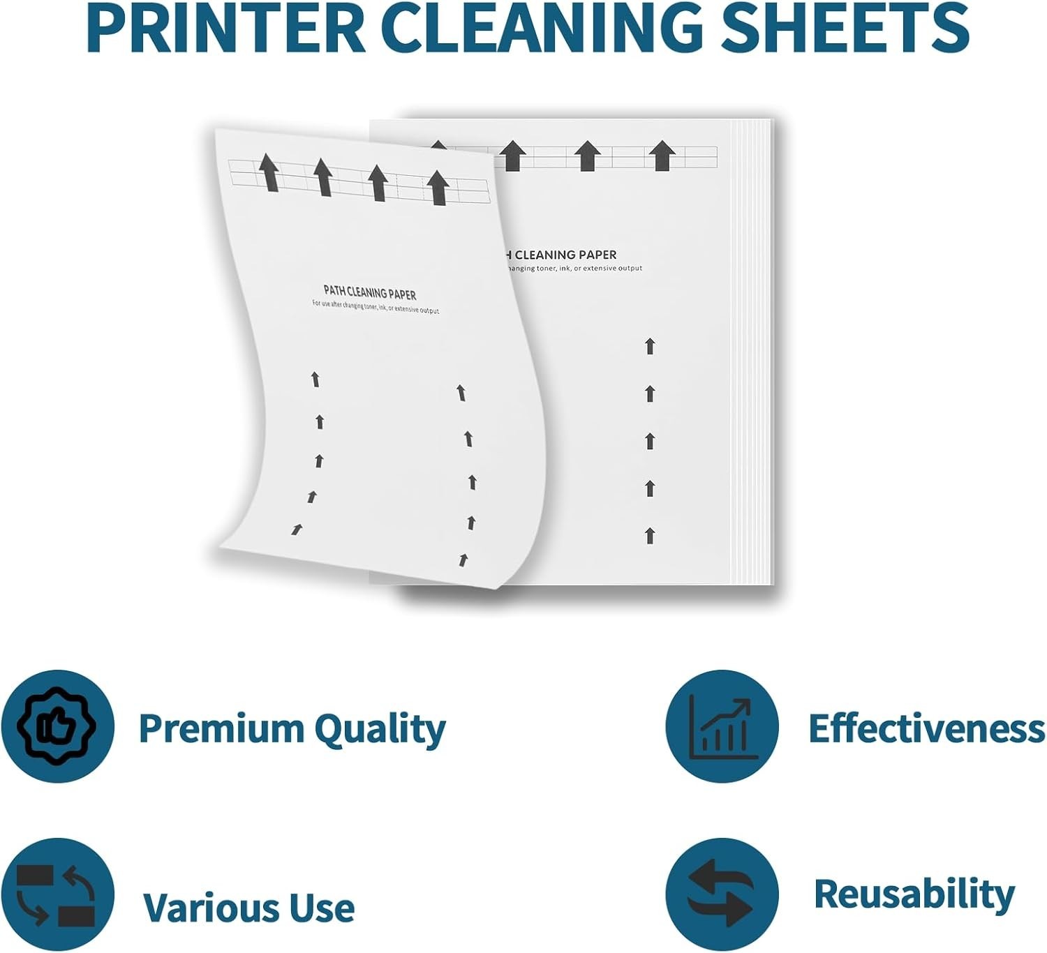 Printer Cleaning Sheets 15-Pack-【Removes Ink, Dust, Dirt & Debris】8.5 x 11 In…