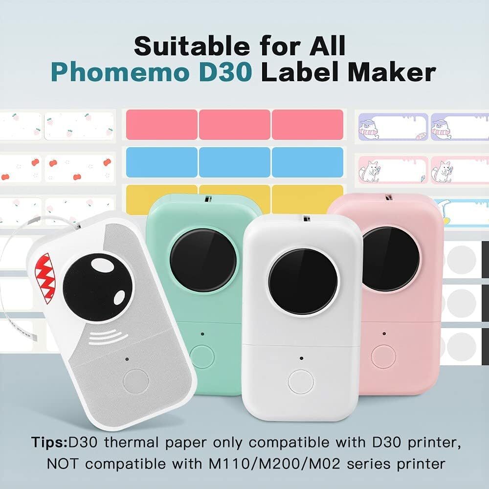 Phomemo Self-Adhesive Thermal Labels 12×40mm 12x50mm Sticker For D30 Label Maker