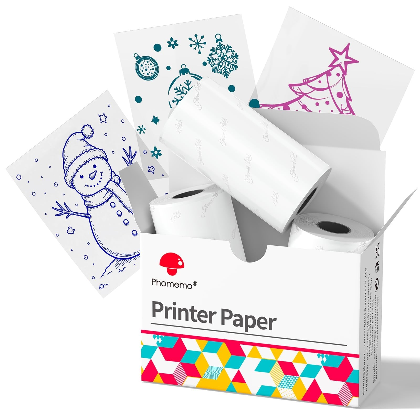 Transparent Thermal Sticker Paper – Pink, Blue, Green, 3 Rolls, 50mm x 3.5m, Ide