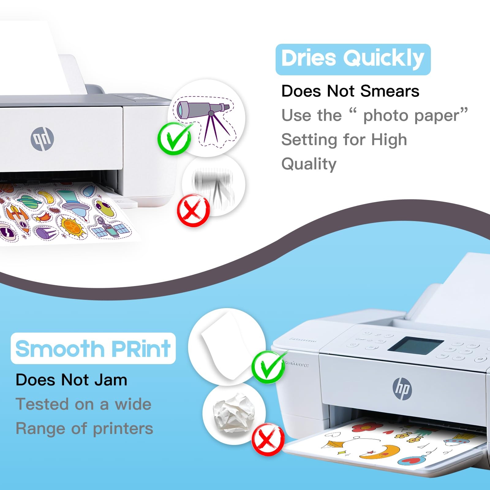 Printable Clear Vinyl Sticker Paper for Inkjet Printers – A4 Size 2…