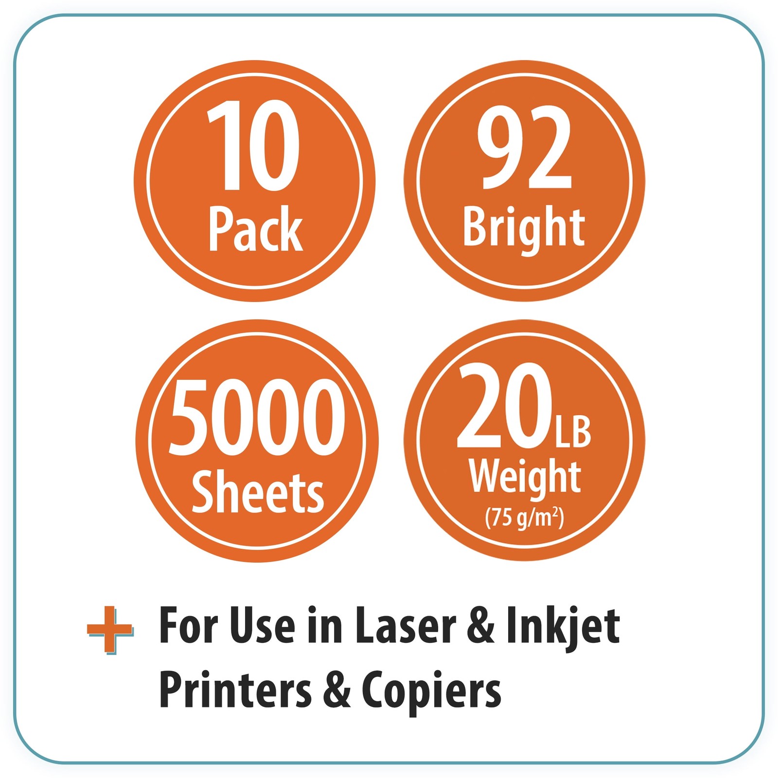 Pen+Gear Copy Paper 8.5″x11″, 92 Bright White 20lb., 10 Ream Case (5,000 Sheets)