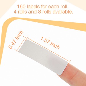 1280 Pieces Label Printer Tape 12 x 40 mm Laminated Labeling Stickers