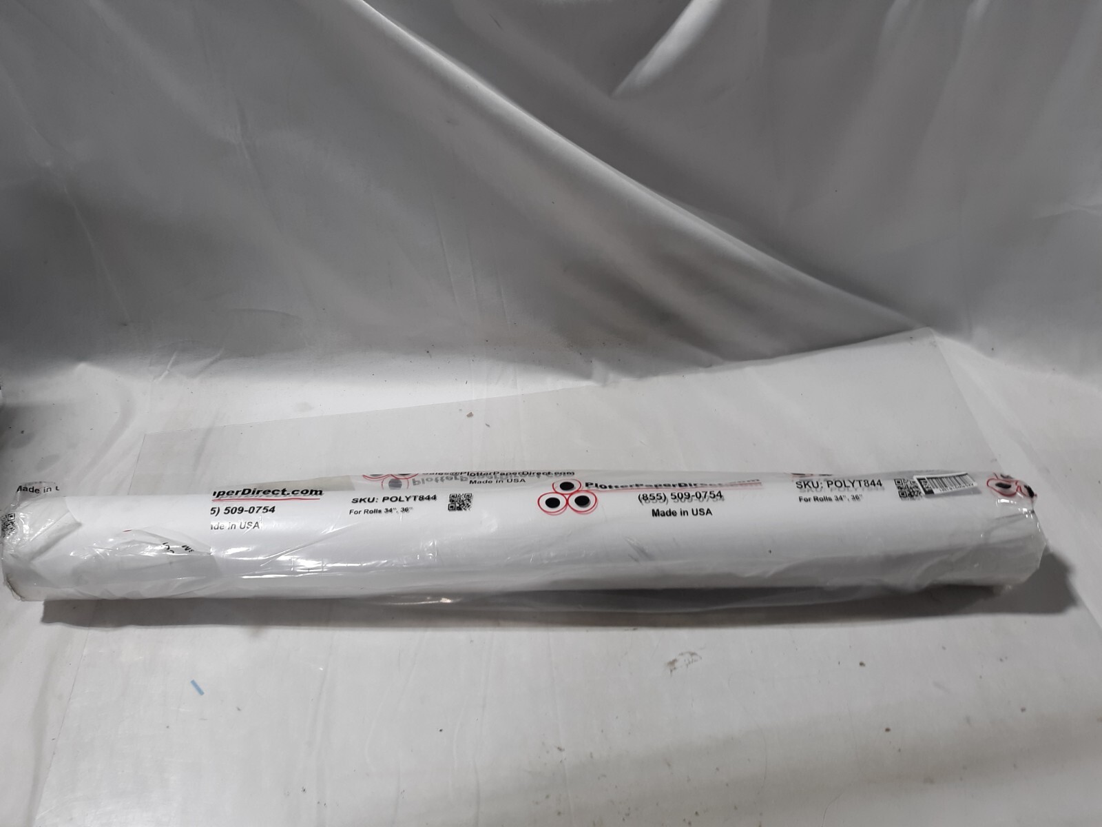 Plotter Paper Direct PolyT844 Plotter Paper – 1 Rolls, White- 36″ x 500′