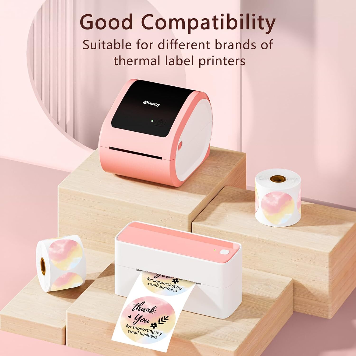 2″ Circle Gradient Color Round Thermal Labels DIY Logo Design For PM-241BT