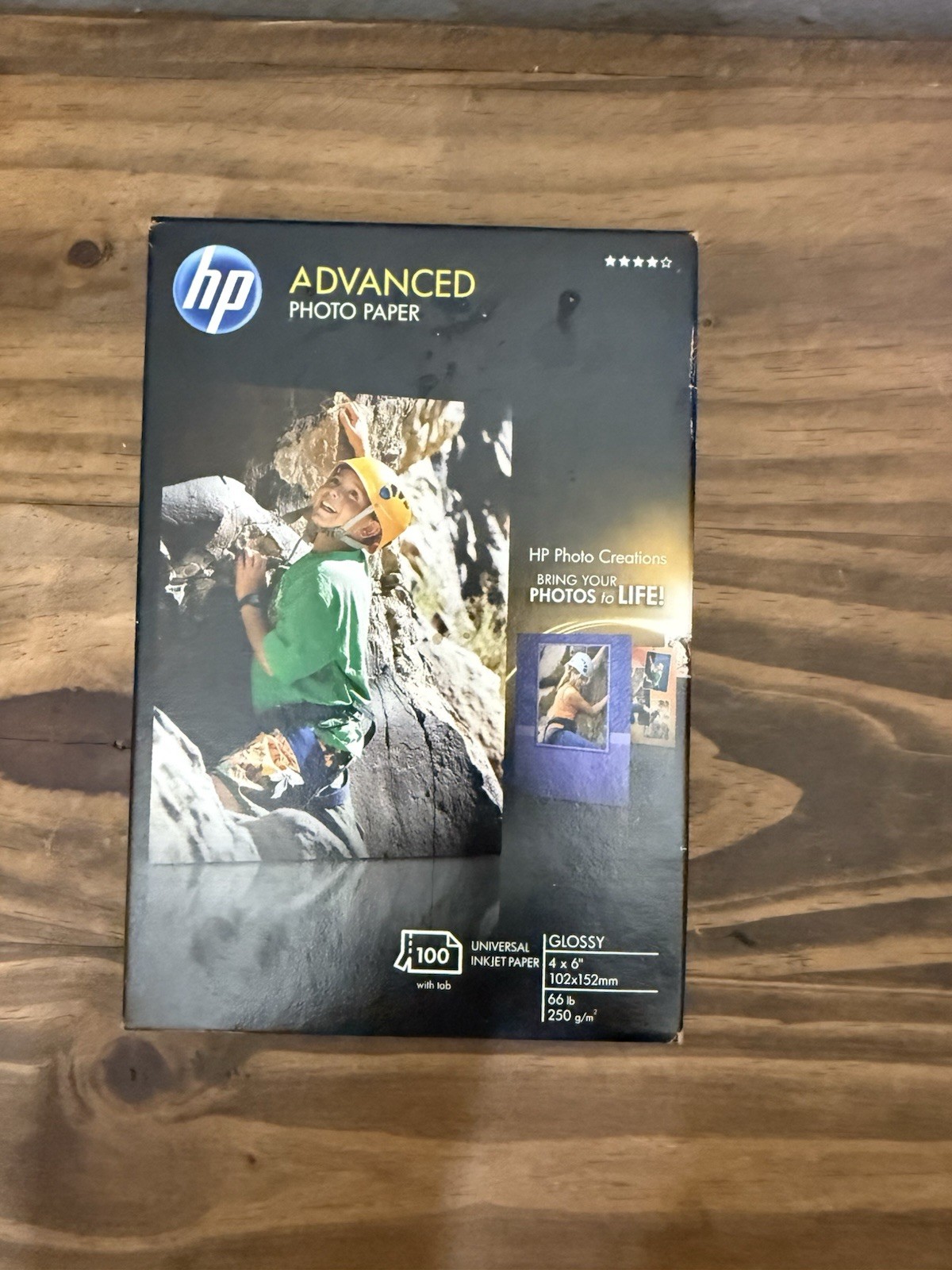 HP Advanced Photo Paper 66 lbs. Glossy 4 x 6 100 Sheets/Pack Q7906A New Sealed