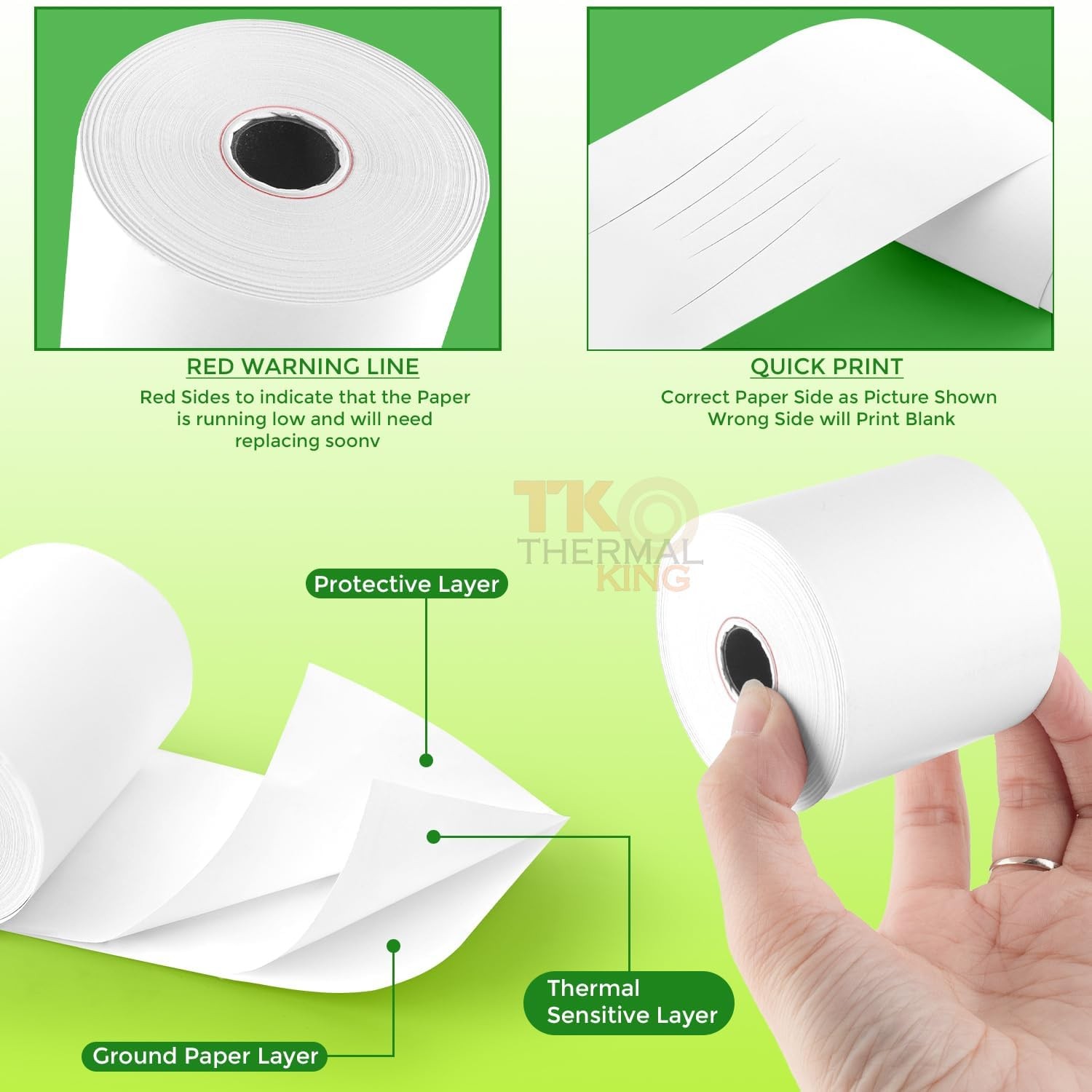 TK Thermal King, (10 Rolls) 2 1/4″ x 165′ 2-1/4″ x 165′, 10 Rolls