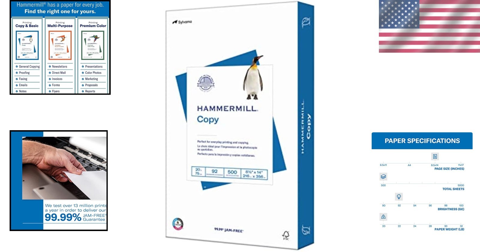 Renewable Resources 20 lb Copy Paper, 8.5 x 14 – 500 Sheets, Ideal for Offices