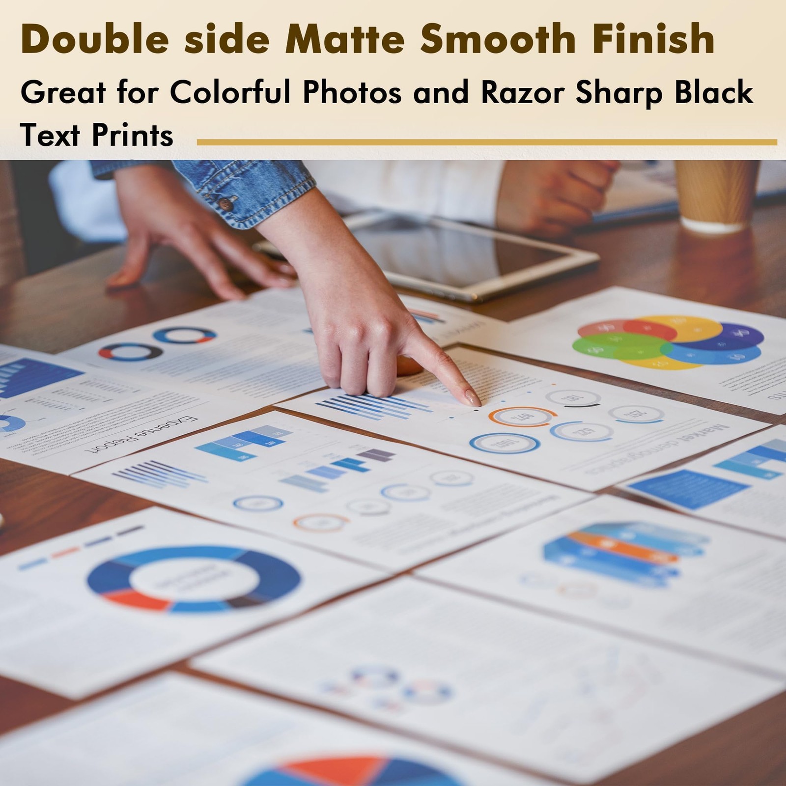 100 PCS DoubleSided Matte Photo Paper 8×10 Inch Inkjet Printer 48LB 180GSM