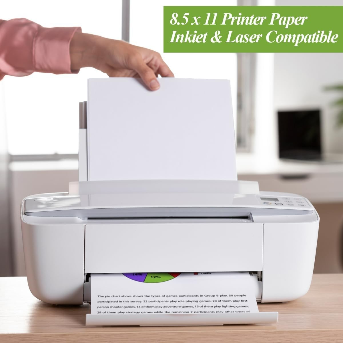 High-Quality Unpunched 8.5″ x 11″ Printer Paper – 100 Sheets for Organizers