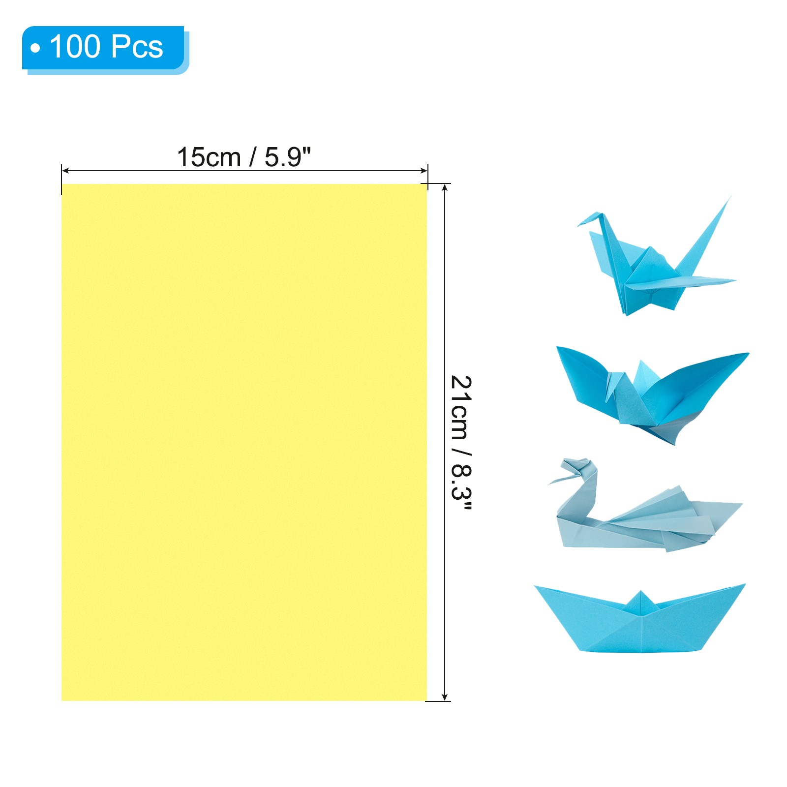 Bright Yellow Color Copy Paper, 100 Sheets 8.3×5.9″ A5 70gsm