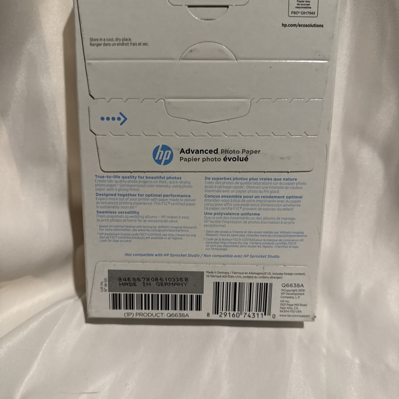 HP Advanced Glossy Photo Paper -100 Sheets | 4 x 6 ” -Q6638A