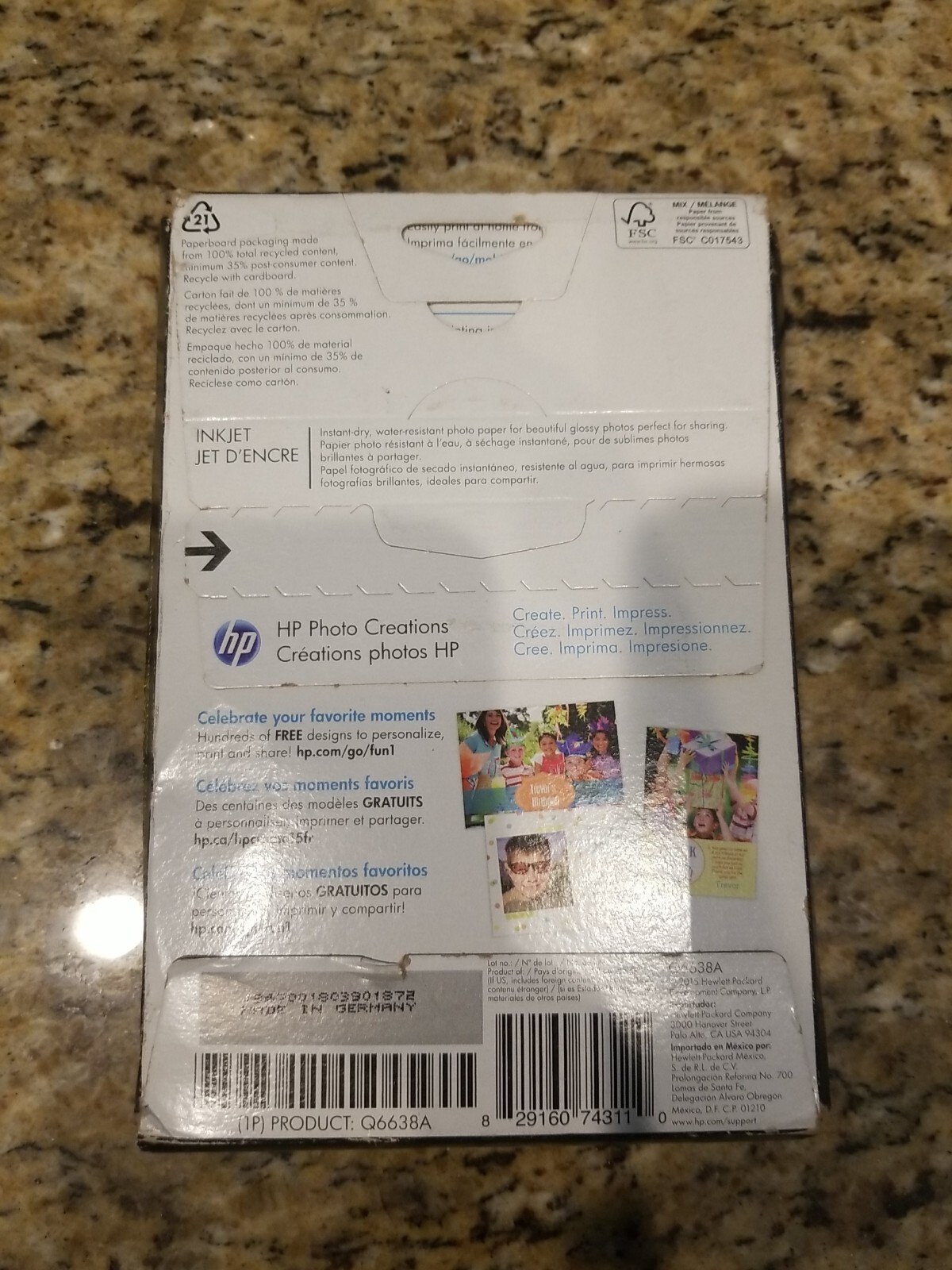 HP Advanced Glossy Photo Paper 4” x 6” ~ 100 Sheets Q6638A *NEW/SEALED*