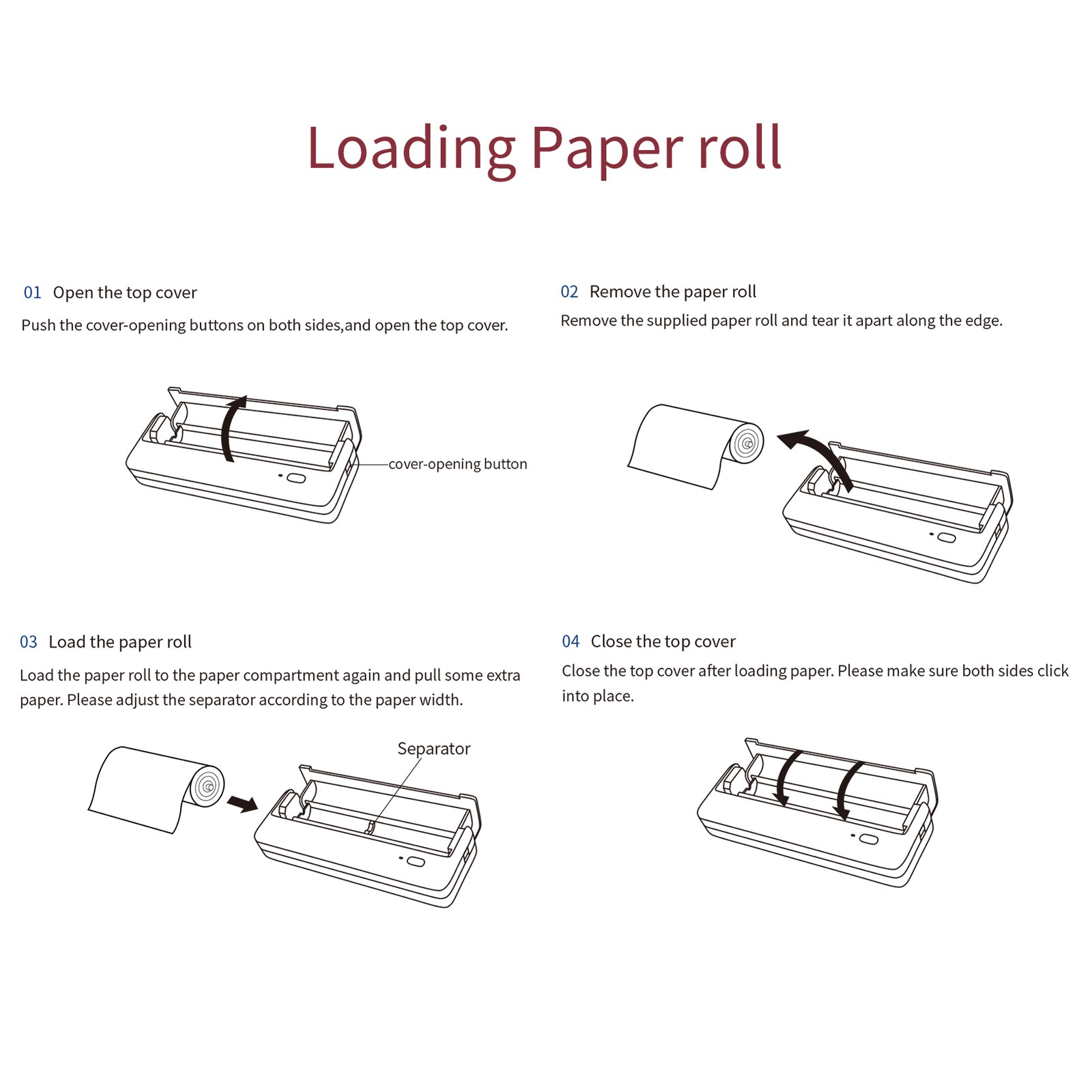 2 Rolls A4 Thermal Printer Paper Portable Printer for MT810 Thermal Printer