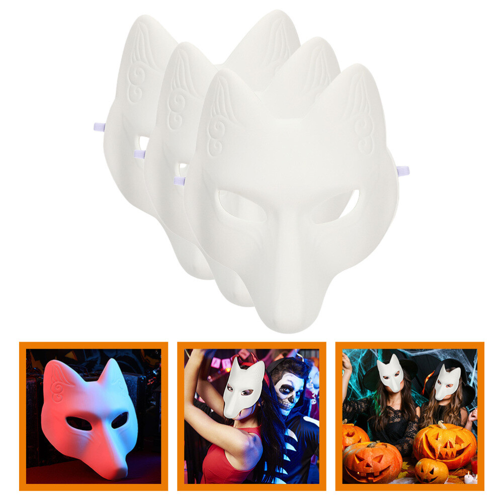 3 Pcs Fox Mask Costume Halloween Cosplay Masquerade Decorate Diy Masks