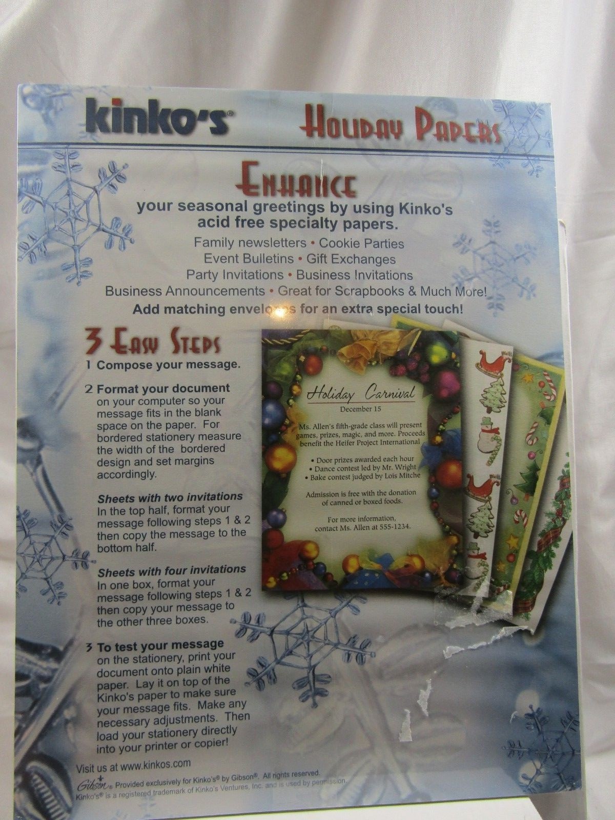 Christmas Stationery Printer Paper Holiday Decorated Tree Scene FACTORY SEALED*