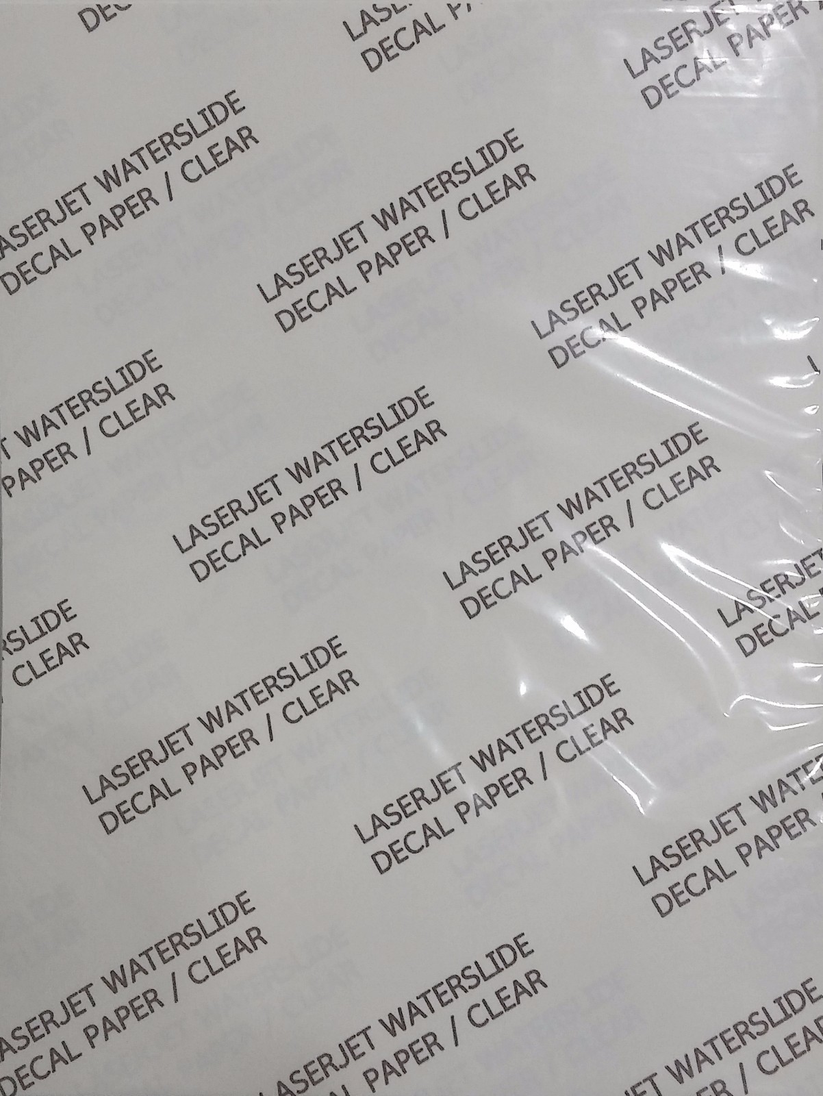 Clear Waterslide Laser Decal Transfer Paper 8.5×11, 25sht MADE IN USA NO CHINA#1