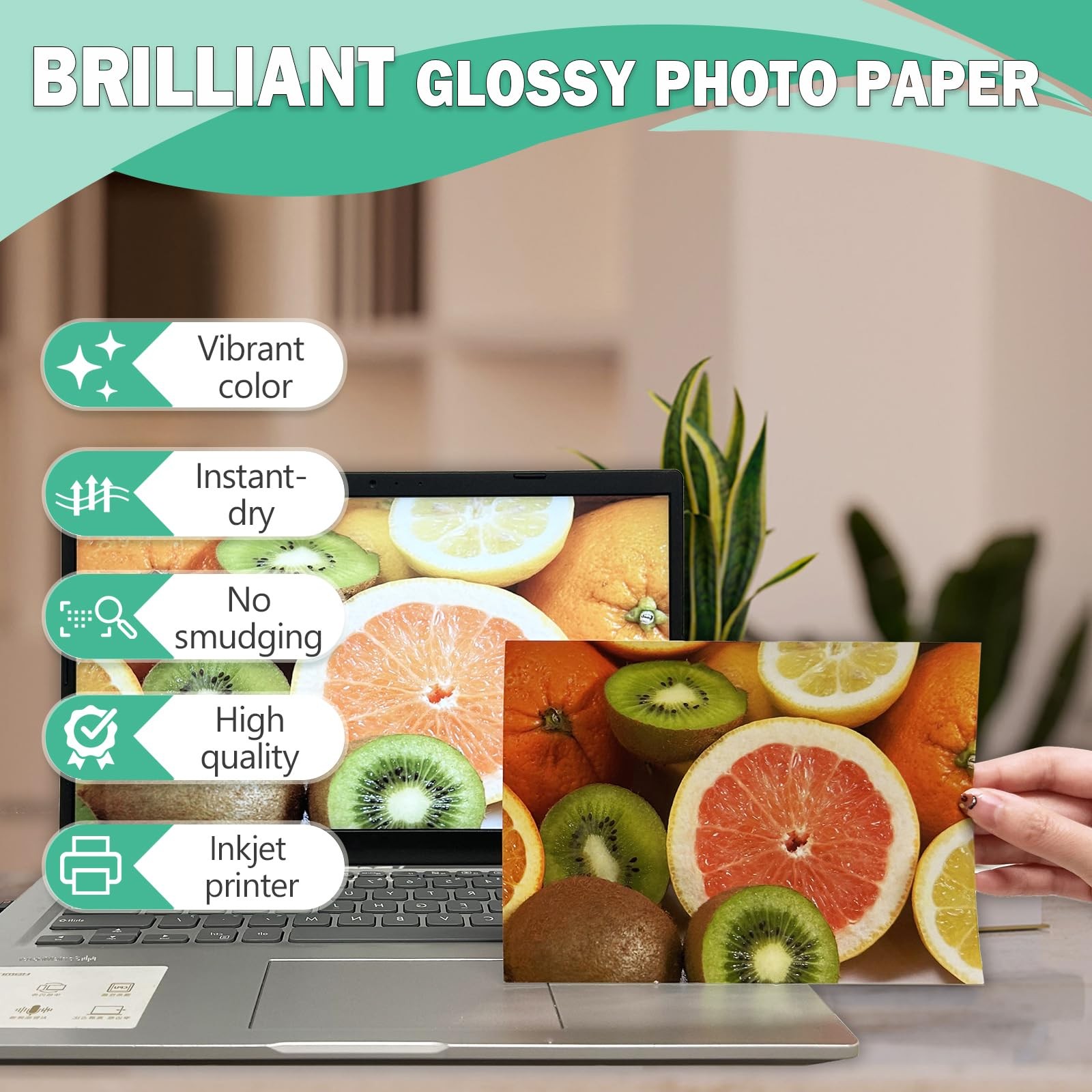 100 PCS Glossy Photo Paper Inkjet Printers 36LB Thin Printable 4R 4×6 Inch