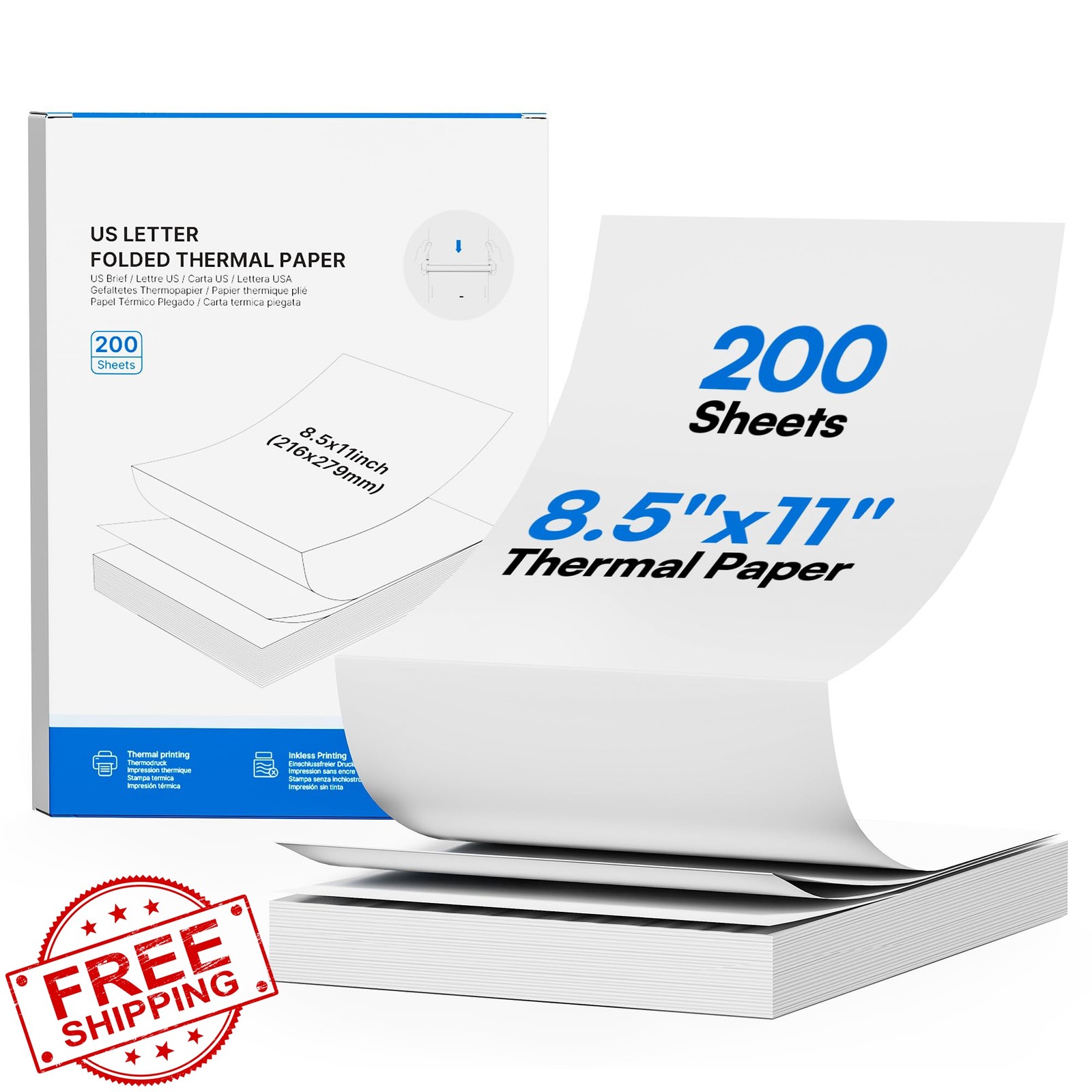 ETIKEZ D90E Thermal Printer Paper 8.5 x 11 Inch, Continuous Folding Thermal P…