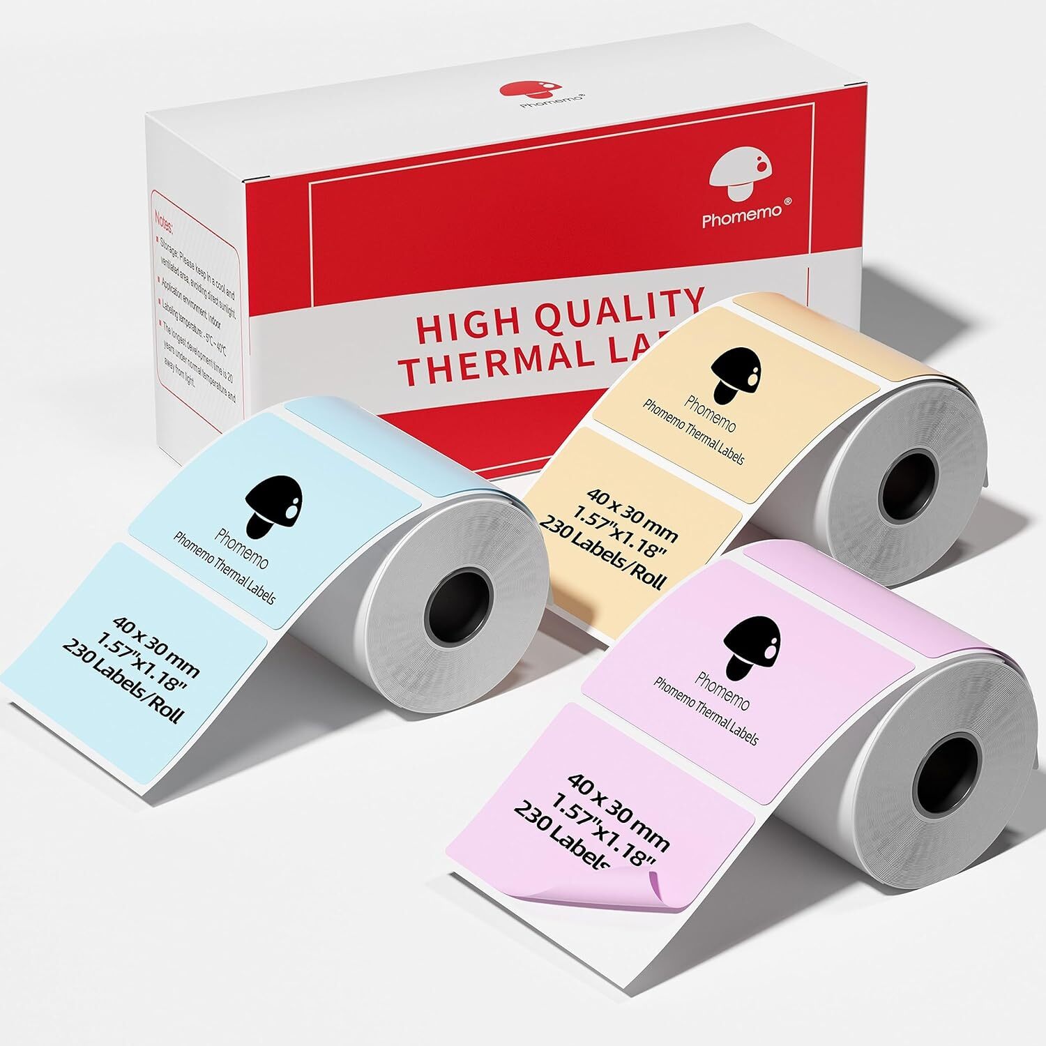 3 Roll 40x30mm Self-Adhesive Thermal Label Sticker Paper for Phomemo M110 M220