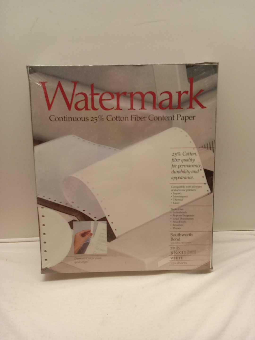 Southworth – Watermark Continuous 25% Cotton Fiber Content Paper JCL353C – NEW