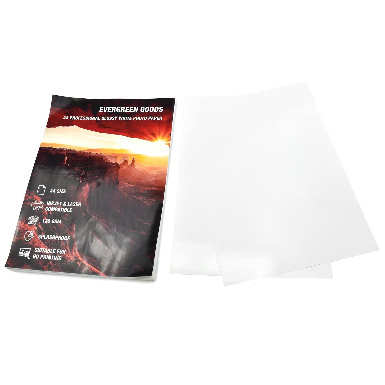 Evergreen Goods 50 Sheets A4 Glossy White Double Sided Printable Photo Paper…