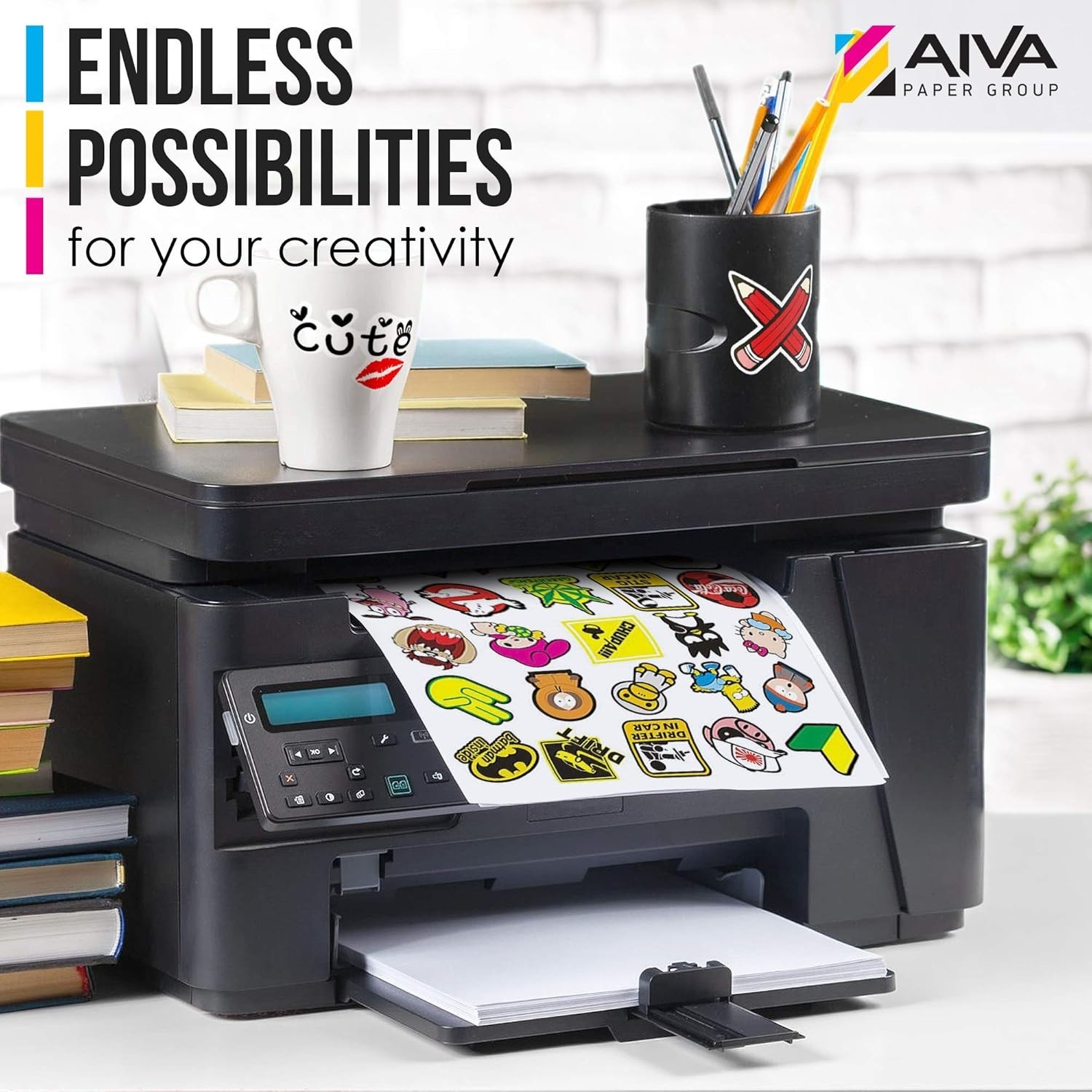 Printable Vinyl Sticker Paper for Laser Printer – Glossy White – 15 Self-Adhe…