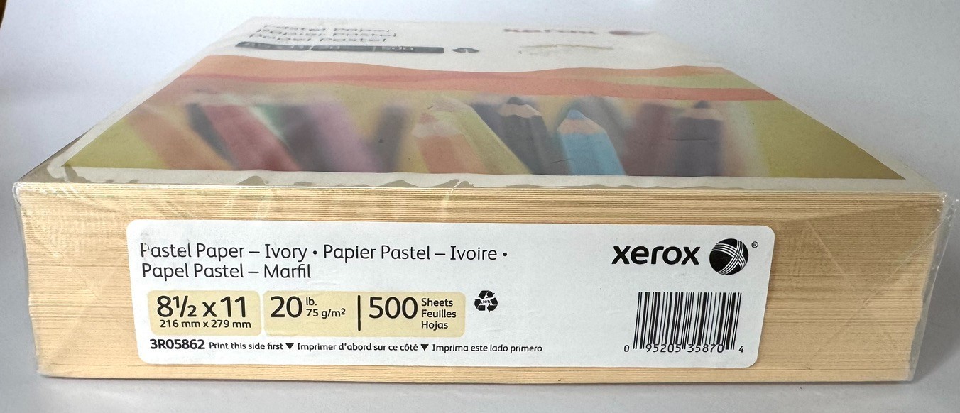 NEW Xerox Multipurpose Paper Pastel Ivory 20lb Letter 8.5×11 500 Sheets