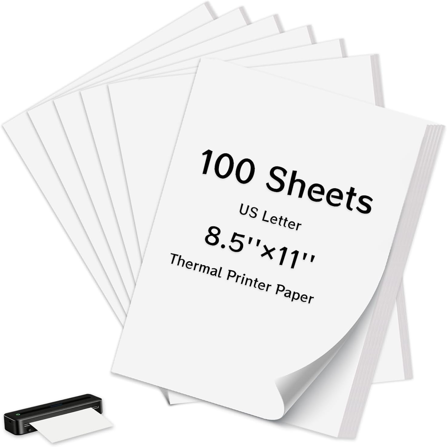 100 Sheets Thermal Printer Paper 8.5 X 11 Inch US Letter Size Safe Bpa-Free | Co