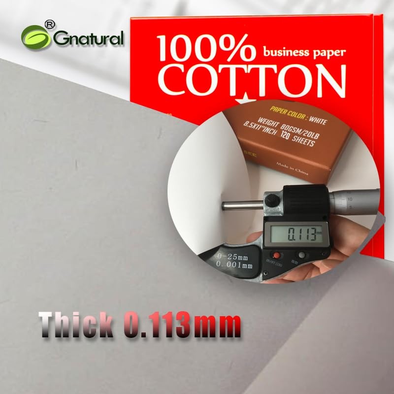 100% Cotton, 8.5 x 11 Inch, 20lb/80GSM,with Red & Blue 80 GSM 120 Sheets