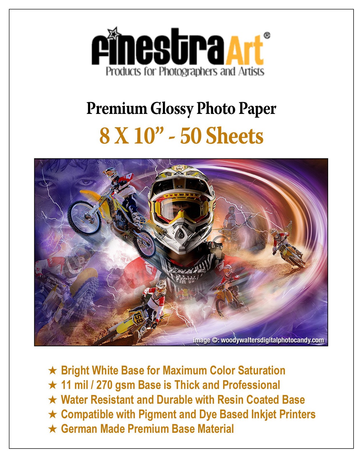 8″ X 10″ Premium Glossy Inkjet Photo Paper – 50 Sheets