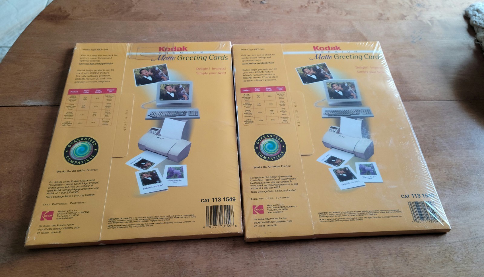 2 Unopened Boxes Kodak Premium Matte Greeting Cards. 20 Ea. Box, 40 Cards Total