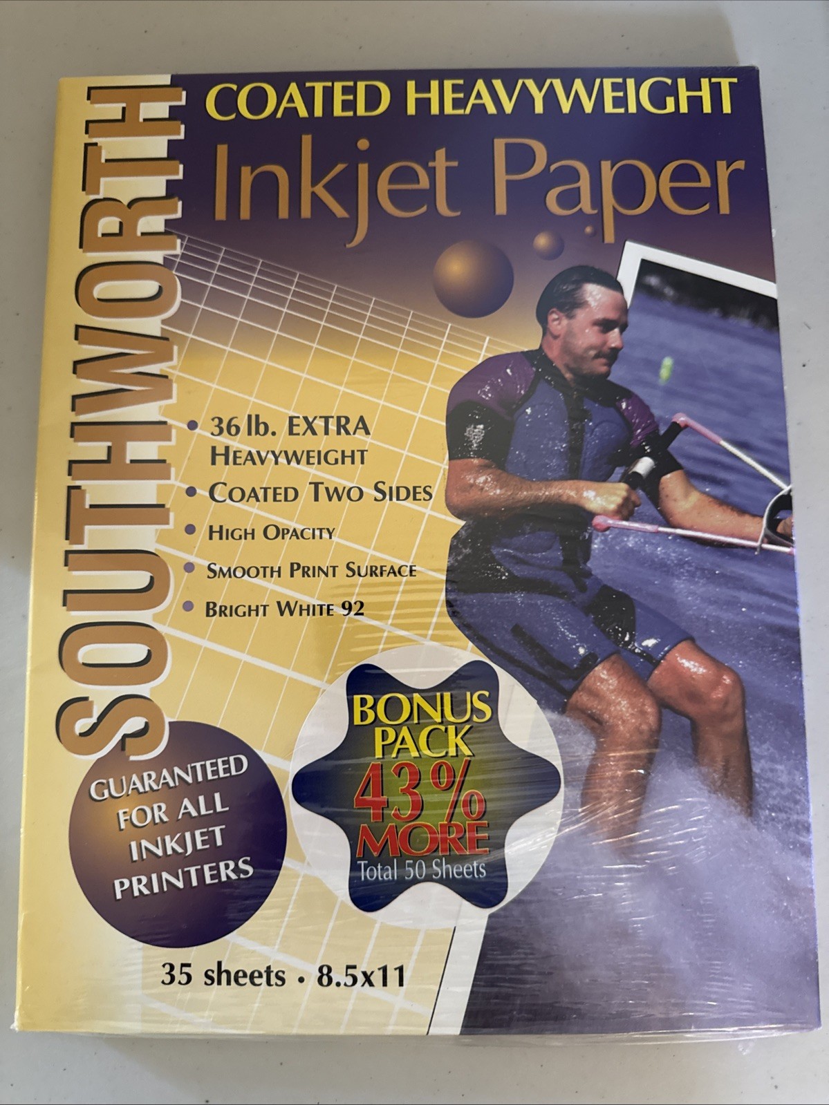 Southworth Coated Heavyweight 36 lb Inkjet Copy Paper Bright White 92 W31QC USA
